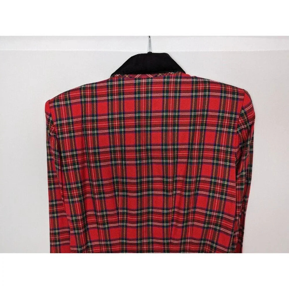 80s Talbots 8 ALBERT NIPON EXECUTIVE DRESS Double Breast Button Plaid Old Money - Picture 9 of 13